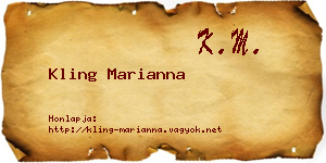 Kling Marianna névjegykártya